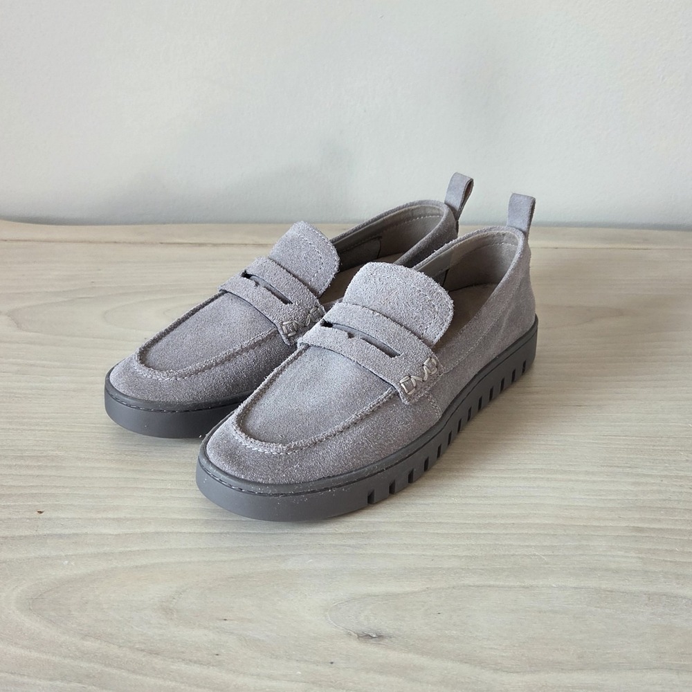Vionic Uptown Loafers Size 7.5 Grey Penny Shoes Orthotic Comfort - Picture 2 of 12